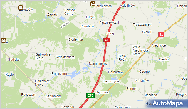 mapa Huta Porajska, Huta Porajska na mapie Targeo