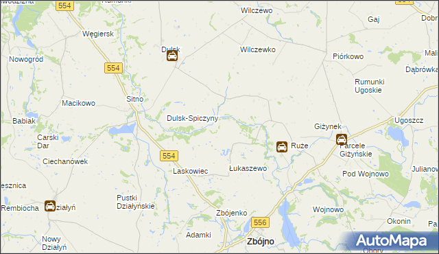 mapa Imbirkowo, Imbirkowo na mapie Targeo