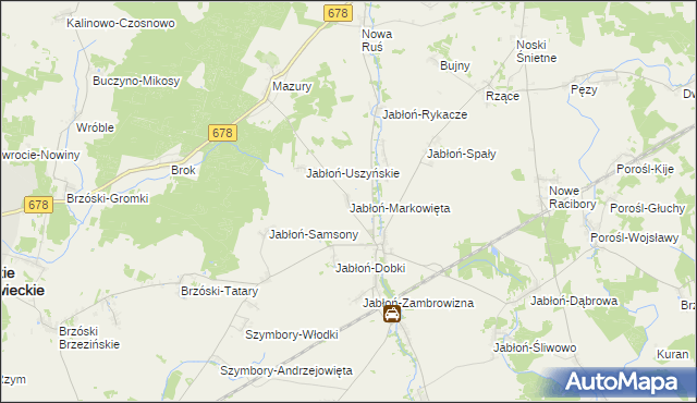 mapa Jabłoń-Markowięta, Jabłoń-Markowięta na mapie Targeo