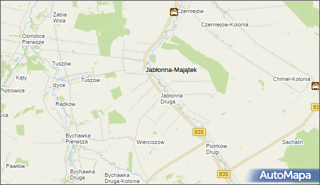 mapa Jabłonna Druga, Jabłonna Druga na mapie Targeo