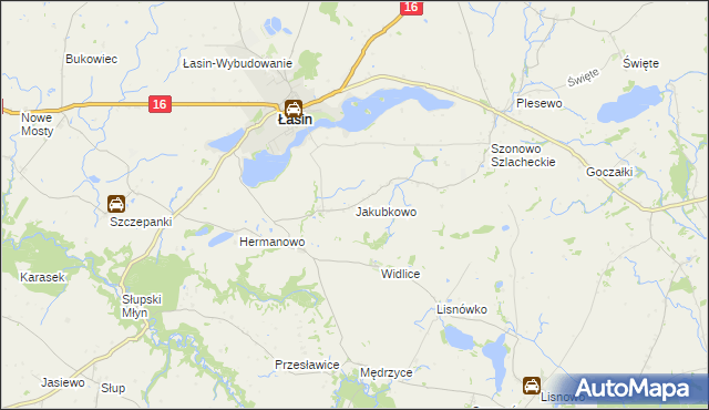 mapa Jakubkowo gmina Łasin, Jakubkowo gmina Łasin na mapie Targeo