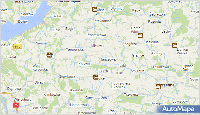 mapa Janczowa, Janczowa na mapie Targeo