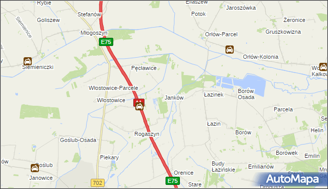 mapa Janków gmina Piątek, Janków gmina Piątek na mapie Targeo