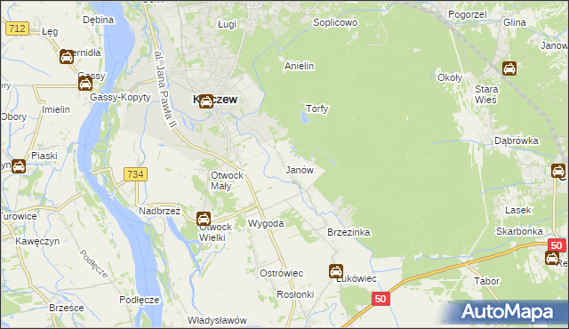 mapa Janów gmina Karczew, Janów gmina Karczew na mapie Targeo