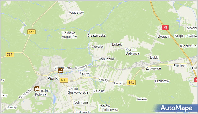 mapa Januszno, Januszno na mapie Targeo