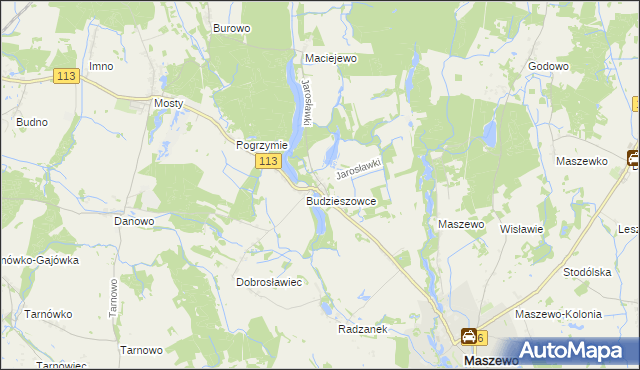 mapa Jarosławki gmina Maszewo, Jarosławki gmina Maszewo na mapie Targeo