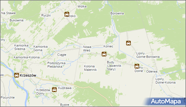 mapa Jasiennik Stary, Jasiennik Stary na mapie Targeo