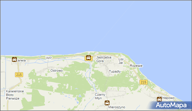 mapa Jastrzębia Góra, Jastrzębia Góra na mapie Targeo
