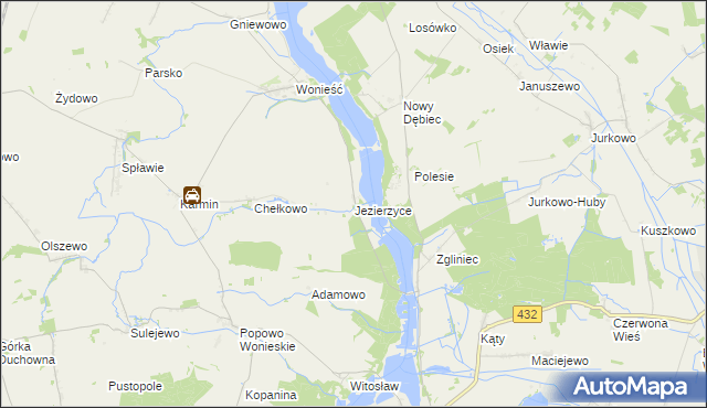 mapa Jezierzyce gmina Śmigiel, Jezierzyce gmina Śmigiel na mapie Targeo