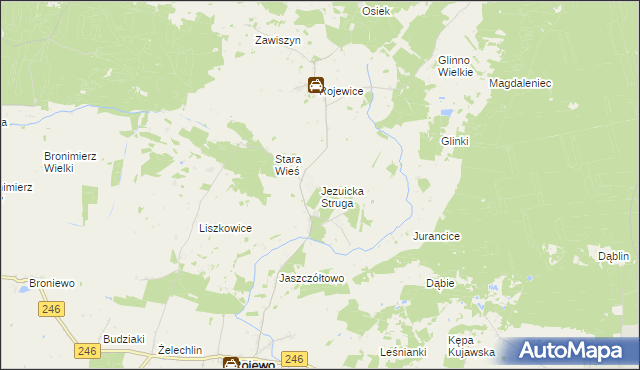 mapa Jezuicka Struga, Jezuicka Struga na mapie Targeo