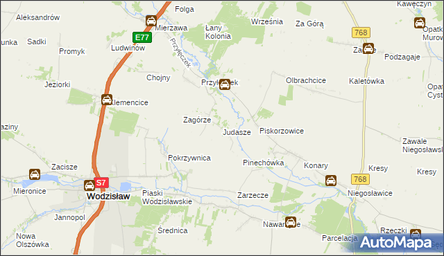 mapa Judasze, Judasze na mapie Targeo