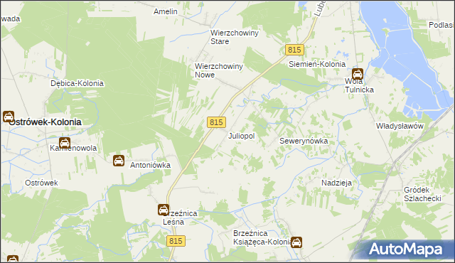 mapa Juliopol gmina Siemień, Juliopol gmina Siemień na mapie Targeo