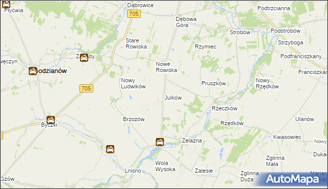 mapa Julków gmina Skierniewice, Julków gmina Skierniewice na mapie Targeo