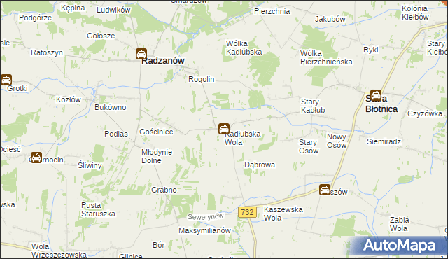 mapa Kadłubska Wola, Kadłubska Wola na mapie Targeo