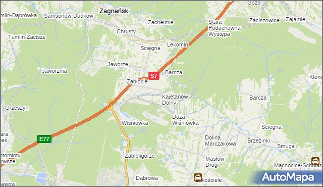 mapa Kajetanów Dolny, Kajetanów Dolny na mapie Targeo