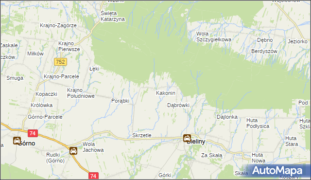 mapa Kakonin, Kakonin na mapie Targeo