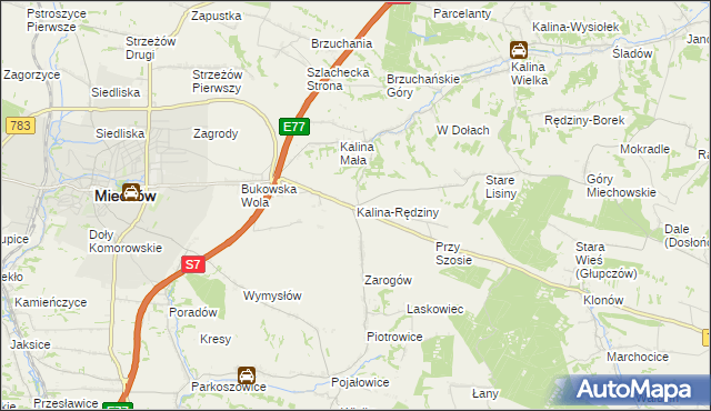mapa Kalina-Rędziny, Kalina-Rędziny na mapie Targeo