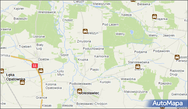 mapa Kamionka gmina Bolesławiec, Kamionka gmina Bolesławiec na mapie Targeo