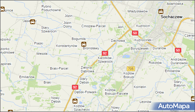 mapa Karolków Szwarocki, Karolków Szwarocki na mapie Targeo