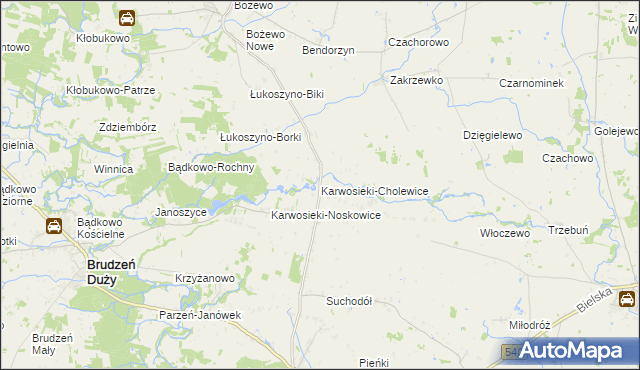 mapa Karwosieki-Cholewice, Karwosieki-Cholewice na mapie Targeo