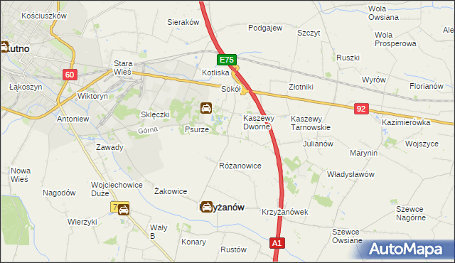 mapa Kaszewy-Spójnia, Kaszewy-Spójnia na mapie Targeo