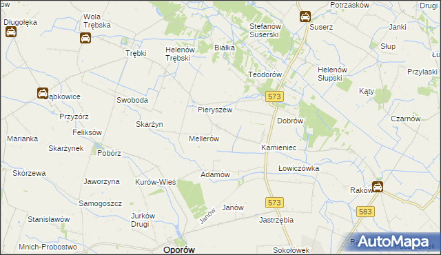 mapa Kaźmierków, Kaźmierków na mapie Targeo