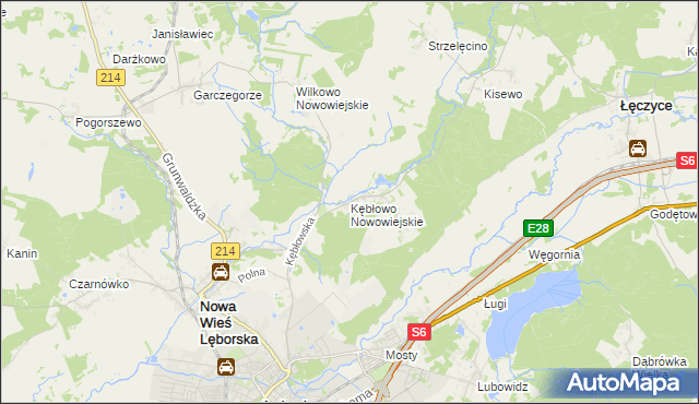 mapa Kębłowo Nowowiejskie, Kębłowo Nowowiejskie na mapie Targeo