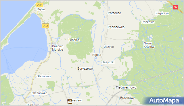 mapa Kępka gmina Darłowo, Kępka gmina Darłowo na mapie Targeo