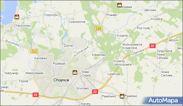 mapa Klawkowo, Klawkowo na mapie Targeo