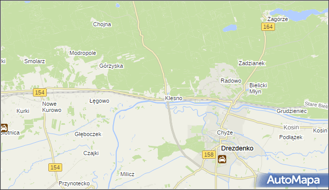 mapa Klesno, Klesno na mapie Targeo