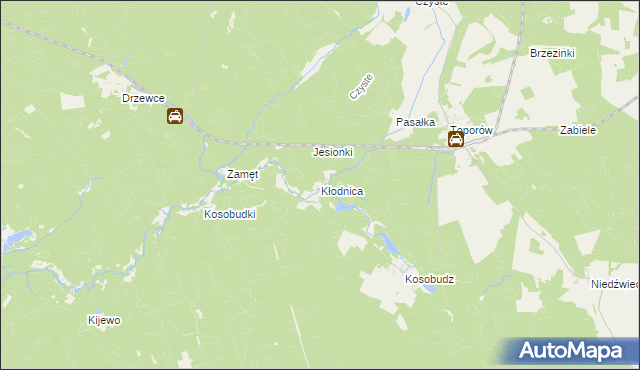 mapa Kłodnica gmina Łagów, Kłodnica gmina Łagów na mapie Targeo