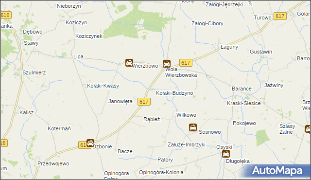 mapa Kołaki-Budzyno, Kołaki-Budzyno na mapie Targeo