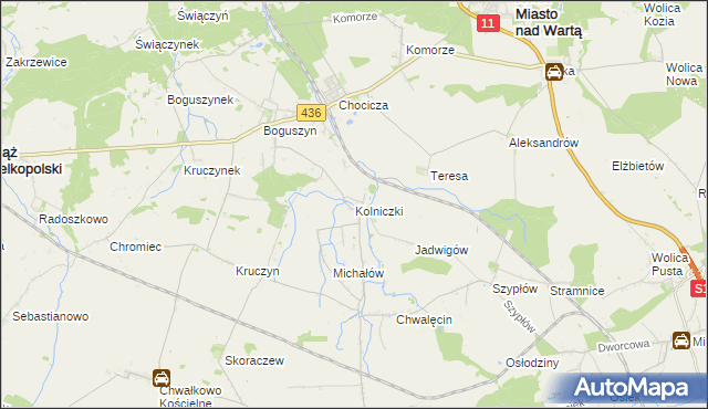 mapa Kolniczki, Kolniczki na mapie Targeo