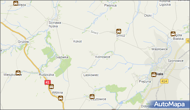 mapa Kolnowice, Kolnowice na mapie Targeo