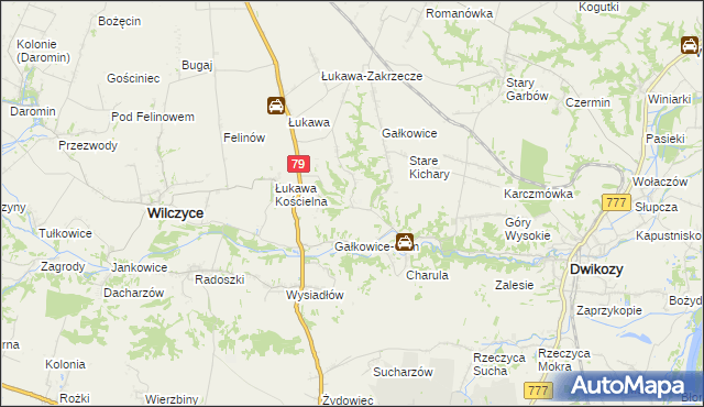 mapa Kolonia Gałkowice, Kolonia Gałkowice na mapie Targeo