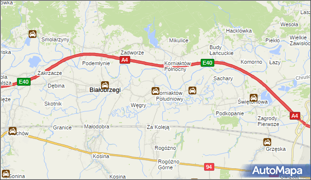 mapa Korniaktów Południowy, Korniaktów Południowy na mapie Targeo