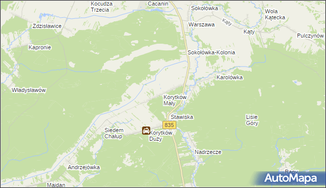 mapa Korytków Mały, Korytków Mały na mapie Targeo