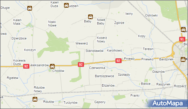 mapa Koserz-Osada, Koserz-Osada na mapie Targeo