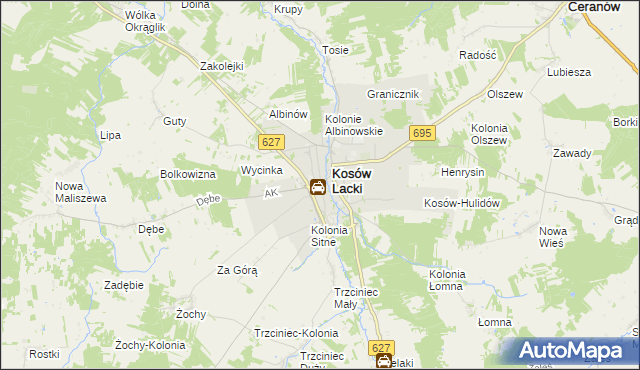 mapa Kosów Ruski, Kosów Ruski na mapie Targeo