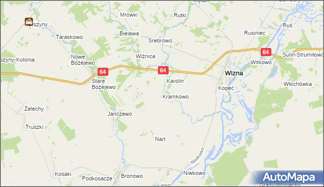 mapa Kramkowo, Kramkowo na mapie Targeo