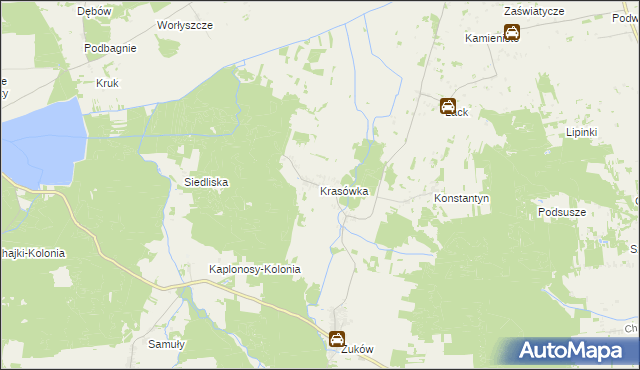 mapa Krasówka gmina Włodawa, Krasówka gmina Włodawa na mapie Targeo