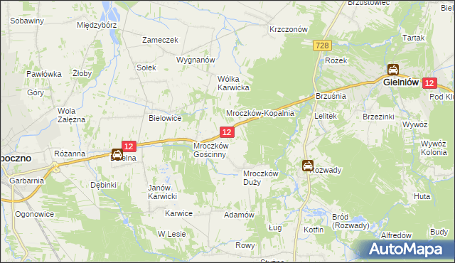 mapa Kraszków gmina Opoczno, Kraszków gmina Opoczno na mapie Targeo