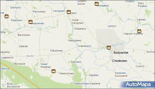 mapa Krawieczyn, Krawieczyn na mapie Targeo