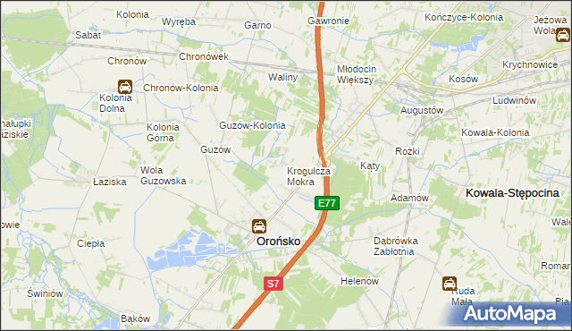 mapa Krogulcza Mokra, Krogulcza Mokra na mapie Targeo