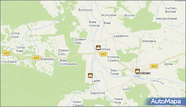 mapa Królików Kolonia, Królików Kolonia na mapie Targeo