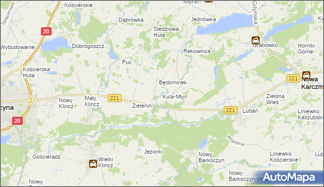 mapa Kula-Młyn, Kula-Młyn na mapie Targeo