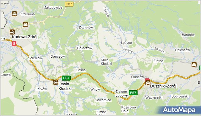 mapa Kulin Kłodzki, Kulin Kłodzki na mapie Targeo