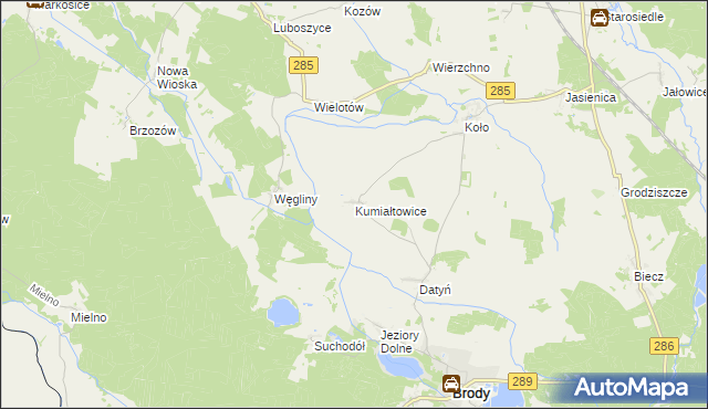 mapa Kumiałtowice, Kumiałtowice na mapie Targeo