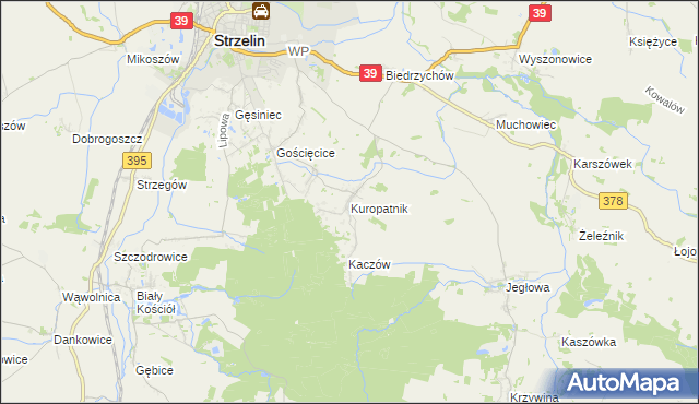mapa Kuropatnik, Kuropatnik na mapie Targeo