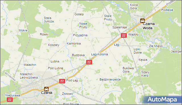 mapa Łąg-Kolonia, Łąg-Kolonia na mapie Targeo